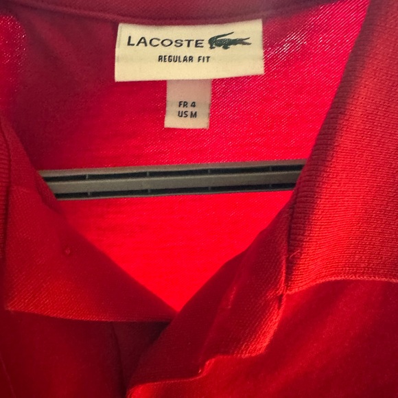 Never worn original Red Lacoste Medium size polo. - Picture 2 of 3